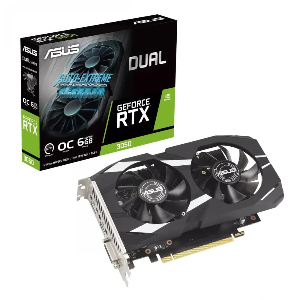 ASUS DUAL-RTX3050-O6G GeForce RTX 3050 6GB GDDR6 OC PCIE – Novo