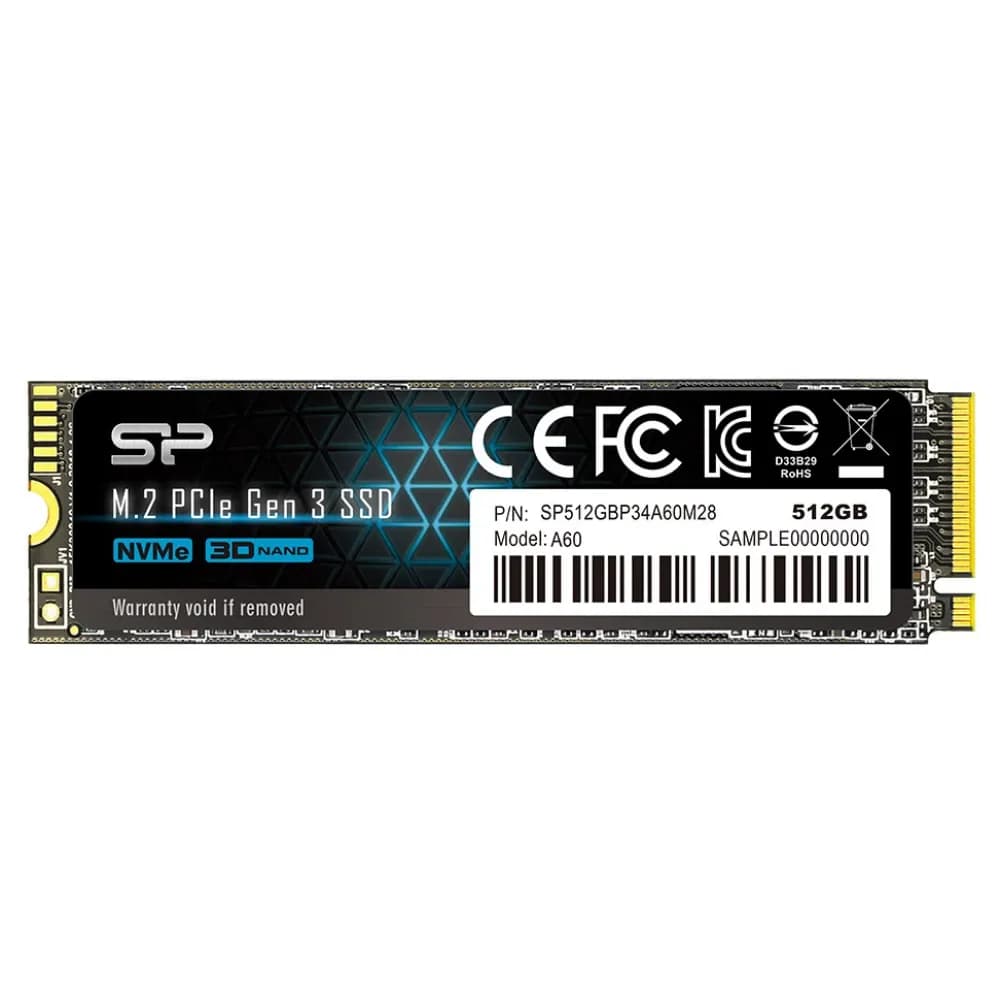 SILICON POWER 512GB A60 M.2 2280 SP512GBP34A60M28 – Novo