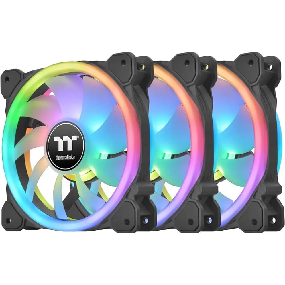 THERMALTAKE SWAFAN 14 RGB Radiator Fan TT Premium Edition black 3 pieces set controller – Novo