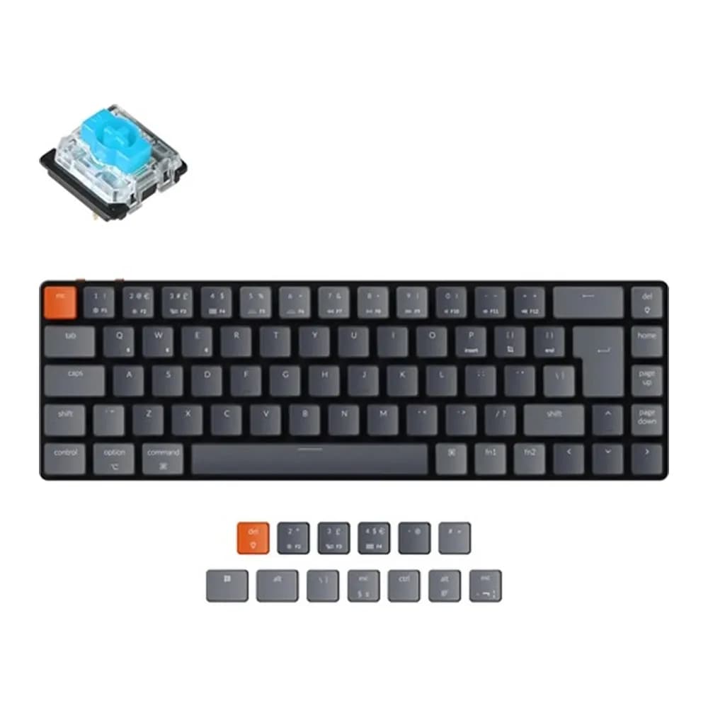 KEYCHRON K7 RGB Wireless Gateron Low Profile Blue UK English black – Novo