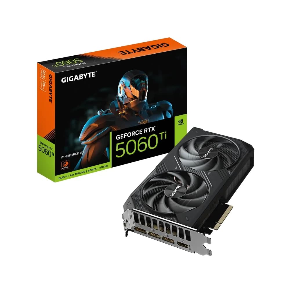 GIGABYTE GV-N506TWF2-8GD WINDFORCE GeForce RTX 5060 Ti 8GB GDDR7 DLSS4 – Novo
