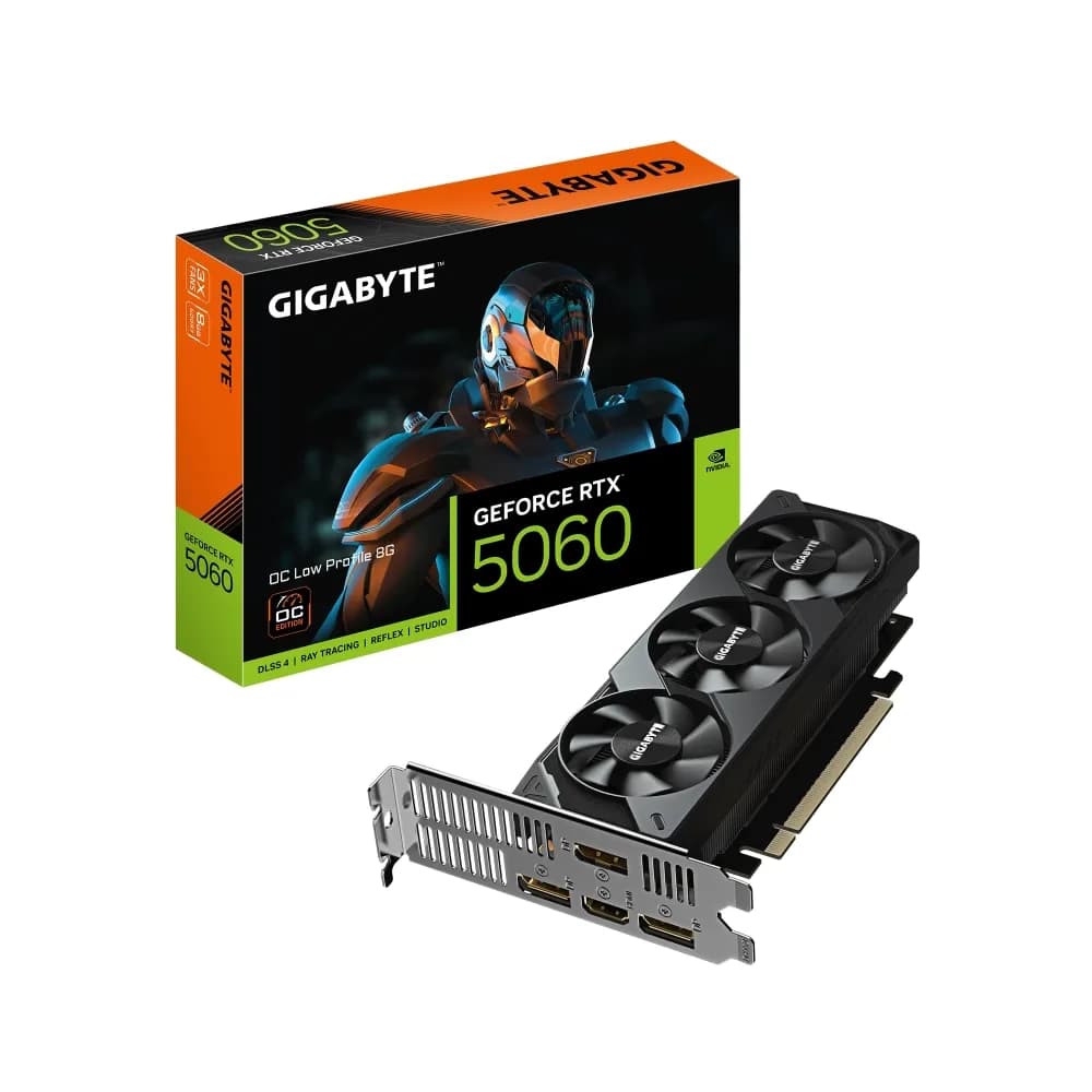 GIGABYTE GV-N5060OC-8GL OC Low Profile GeForce RTX 5060 8GB GDDR7 DLSS4 – Novo